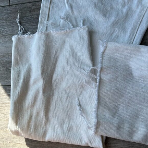 Nasty Gal White Frayed  Hem High Rise Mom Jeans - Picture 8 of 14